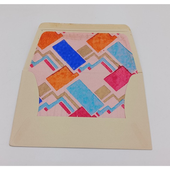 Antique Unused Christmas Greeting Card Victorian Couple House Child Hand Colored - Picture 5 of 6